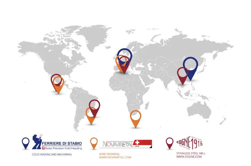 Mappa con sedi e partner globali